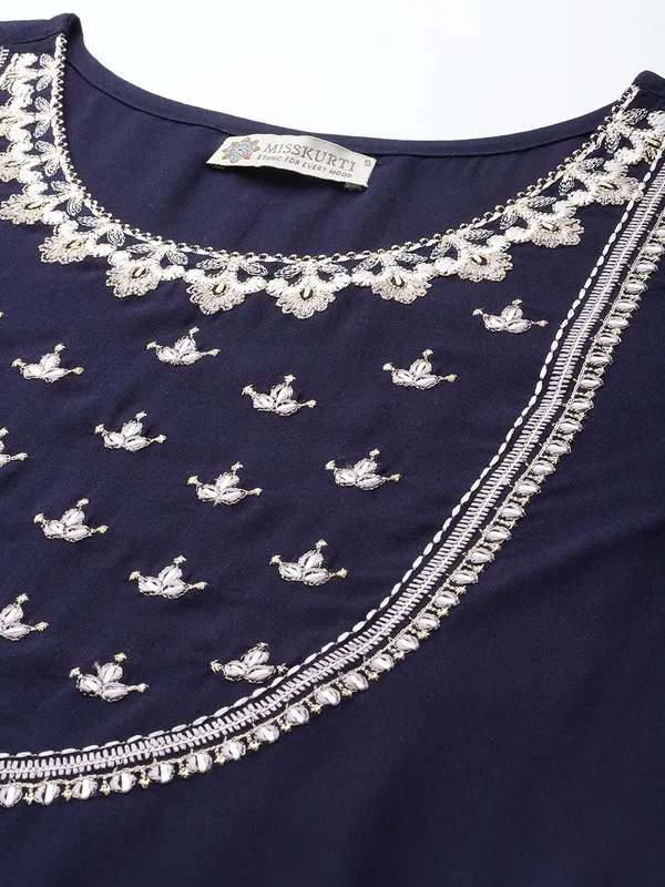 Blue_Rayon_Kurta_Set_For_Women