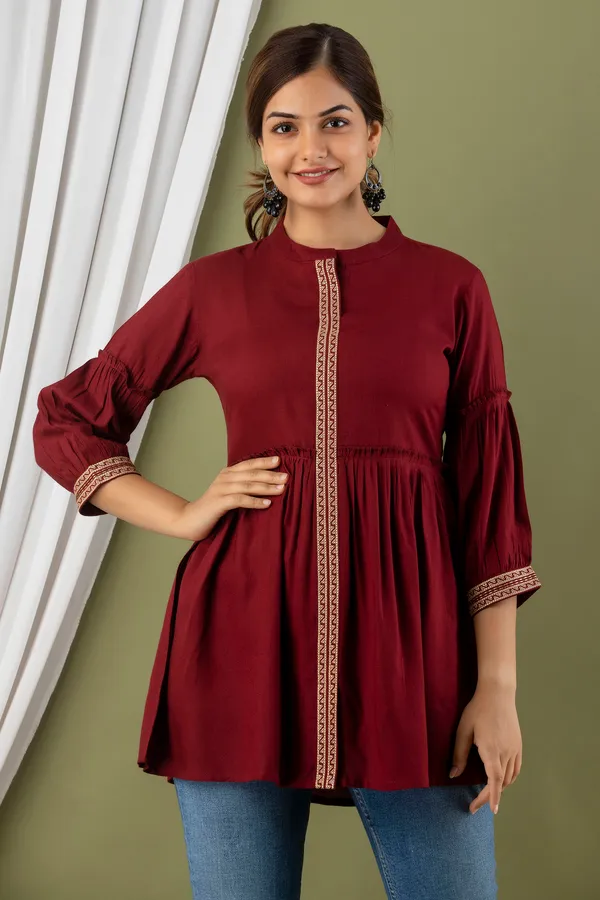 Maroon_Rayon_Regular_Fit_Tops_&_Tunics_For_Women