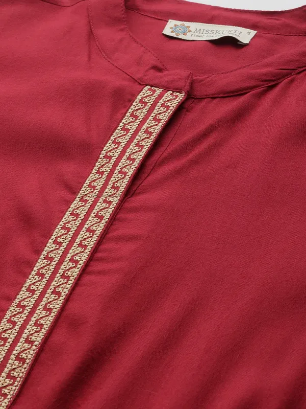 Maroon_Rayon_Regular_Fit_Tops_&_Tunics_For_Women