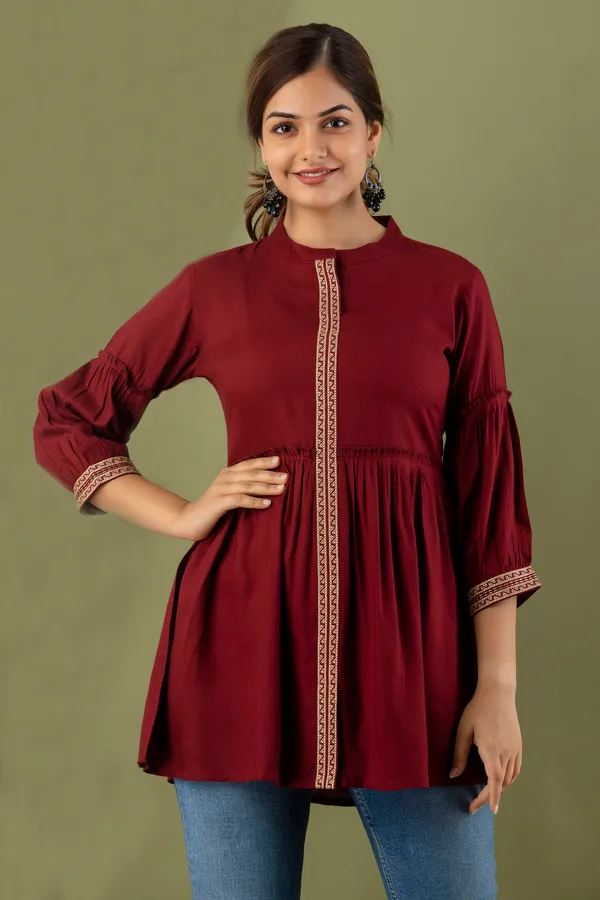 Maroon_Rayon_Regular_Fit_Tops_&_Tunics_For_Women