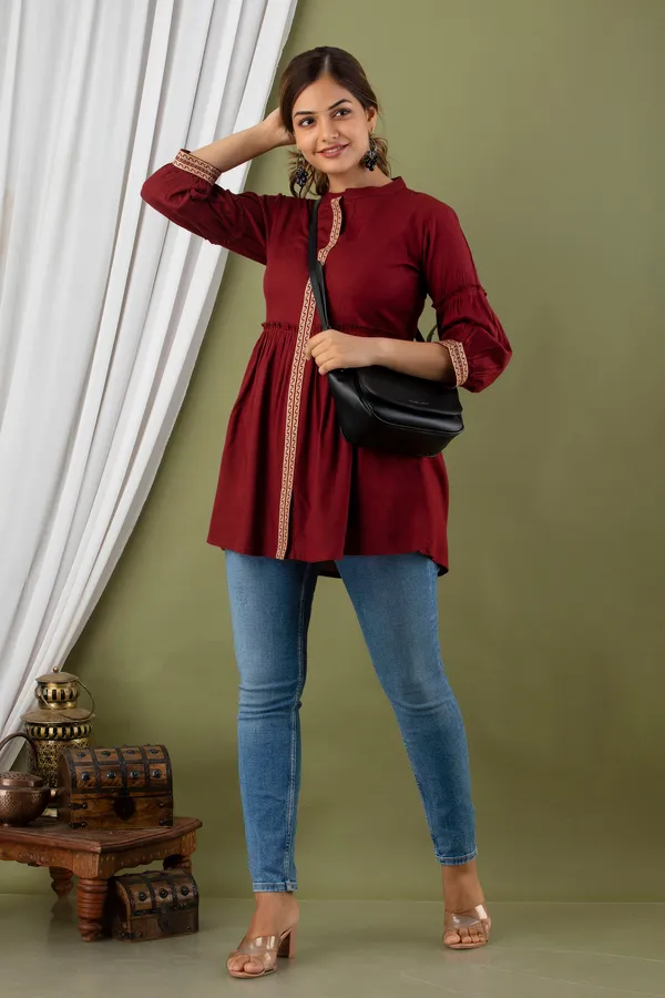 Maroon_Rayon_Regular_Fit_Tops_&_Tunics_For_Women