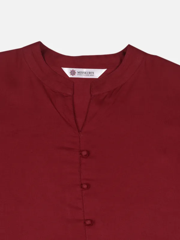 Maroon_Rayon_Regular_Fit_Tops_&_Tunics_For_Women