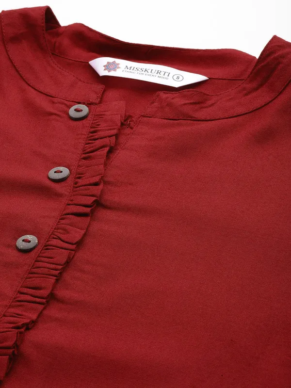 Maroon_Rayon_Tops_For_Women