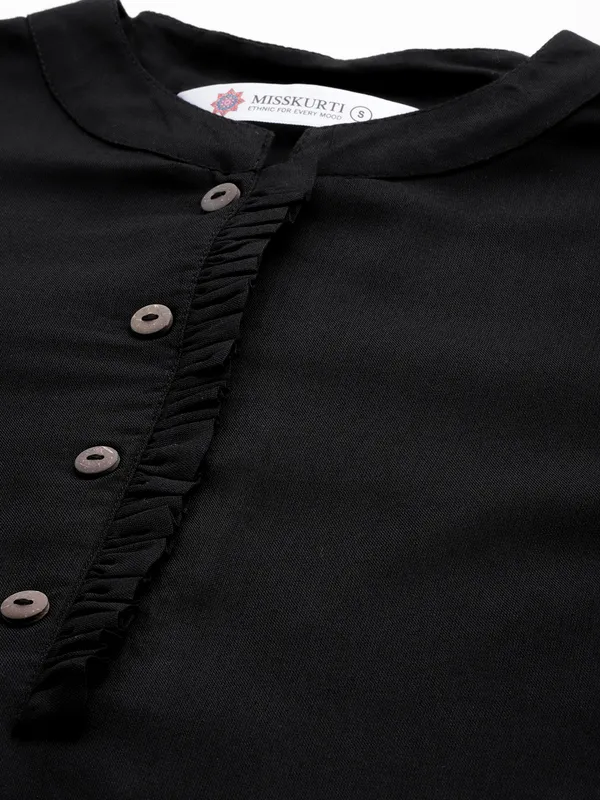 Black_Rayon_Collar_Regular_Fit_Tops_&_Tunics_For_Women