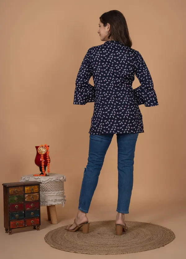 Black_Rayon_Floral-Printed_Regular_Fit_Tops_&_Tunics_For_Women
