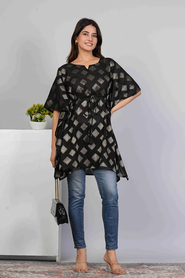 Black_Ethnic_Motifs_Chanderi_Kaftan_Top_for_Women