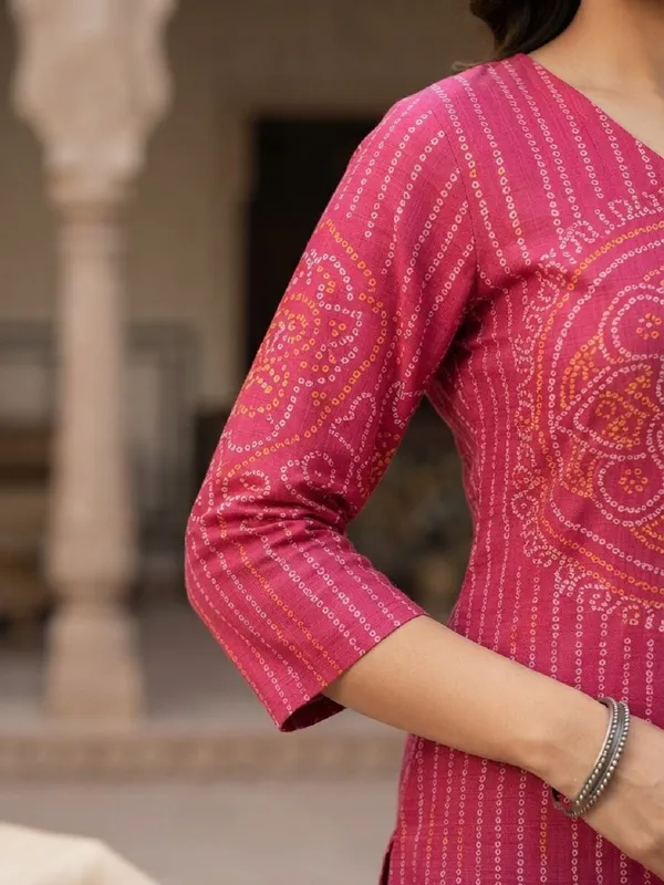 Women_Bandhani_Printed_Pure_Kota_Doria_Kurta_with_Palazzos_&_Dupatta
