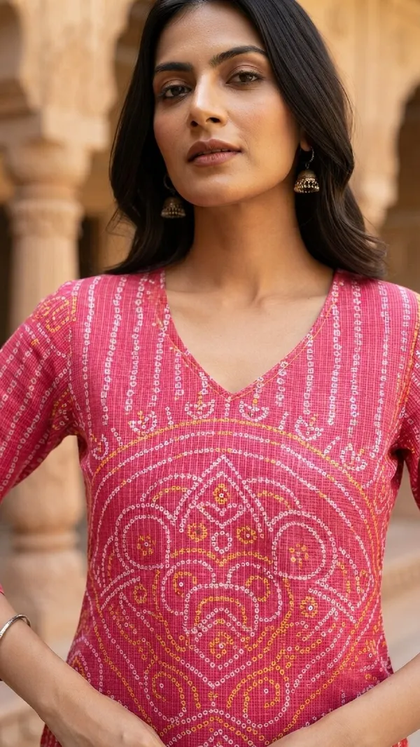 Women_Bandhani_Printed_Pure_Kota_Doria_Kurta_with_Palazzos_&_Dupatta