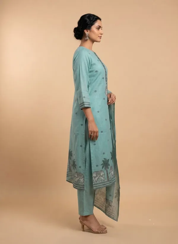 Women_Blue_Ethnic_Motifs_Sequinned_Kurta_with_Trousers_&_Dupatta_Set
