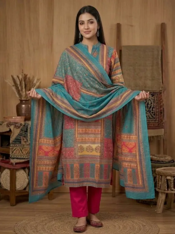 Women_Ethnic_Motifs_Printed_Poly_Muslin_Straight_Kurta_with_Trousers_&_Dupatta