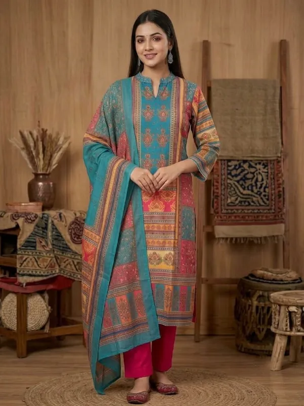 Women_Ethnic_Motifs_Printed_Poly_Muslin_Straight_Kurta_with_Trousers_&_Dupatta