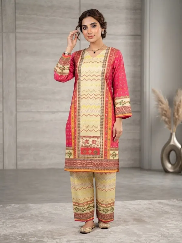 Women_Ethnic_Motifs_Printed_Regular_Fit_Top_with_Matching_Trousers_Co-Ord_Set