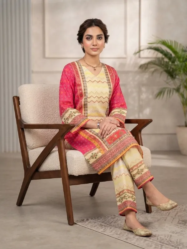 Women_Ethnic_Motifs_Printed_Regular_Fit_Top_with_Matching_Trousers_Co-Ord_Set