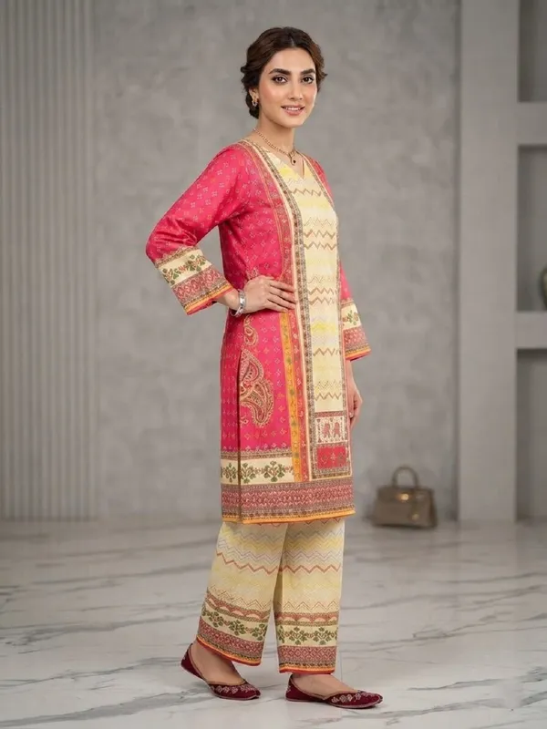 Women_Ethnic_Motifs_Printed_Regular_Fit_Top_with_Matching_Trousers_Co-Ord_Set