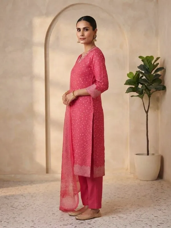 Women_Ethnic_Motifs_Printed_Thread_Work_Kota_Doria_Kurta_Set_with_Trousers_&_Dupatta