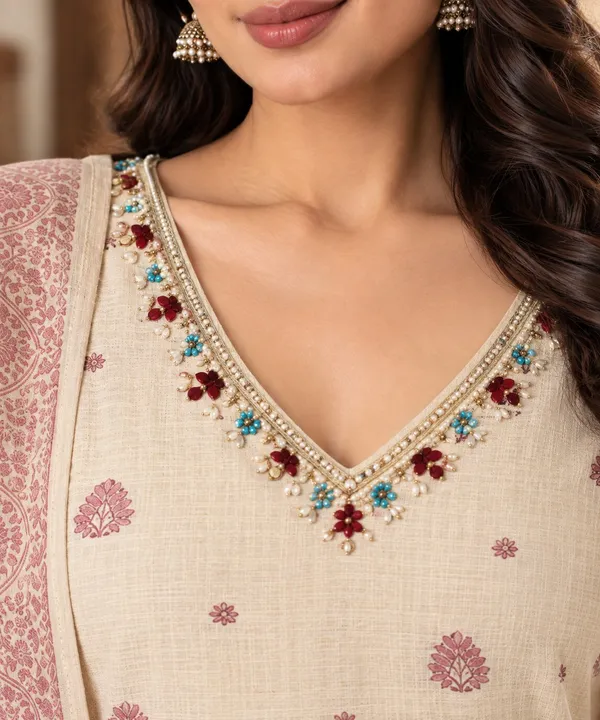 Women_Ethnic_Motifs_Printed_V-Neck_Straight_Kurta_Set_with_Trousers_&_Dupatta