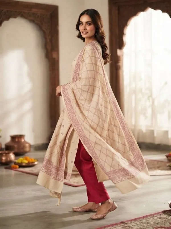 Women_Ethnic_Motifs_Printed_V-Neck_Straight_Kurta_Set_with_Trousers_&_Dupatta