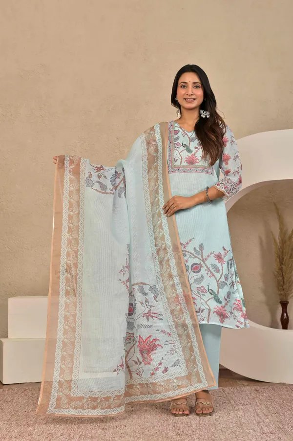 Women_Ethnic_Motifs_Printed_V-Neck_Straight_Kurta_Trousers_&_Dupatta_Set