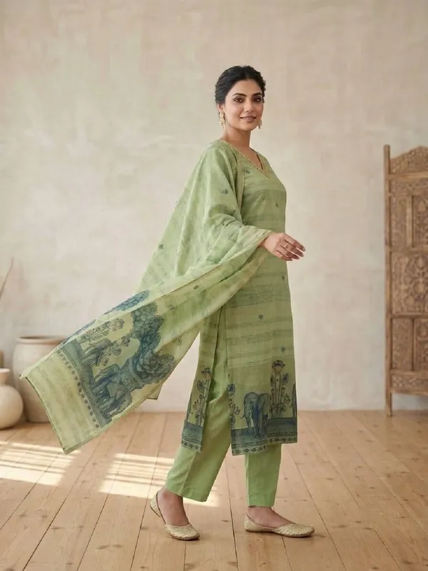 Women_Ethnic_Motifs_Yoke_Design_Straight_Kurta_with_Trousers_&_Dupatta