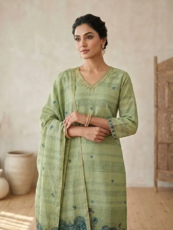Women_Ethnic_Motifs_Yoke_Design_Straight_Kurta_with_Trousers_&_Dupatta