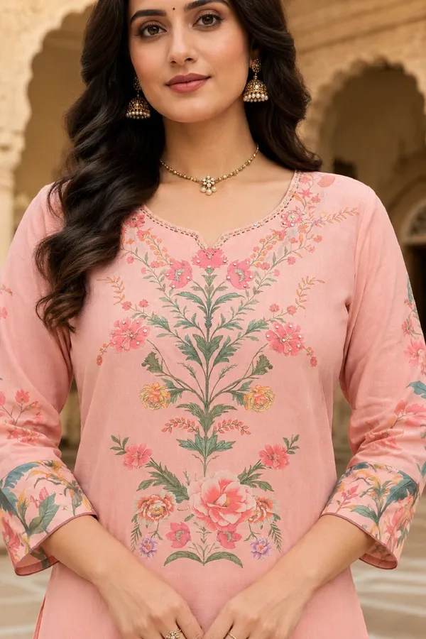 Women_Floral_Print_Cotton_Flex_Tunic_&_Trousers_Co-Ord_Set