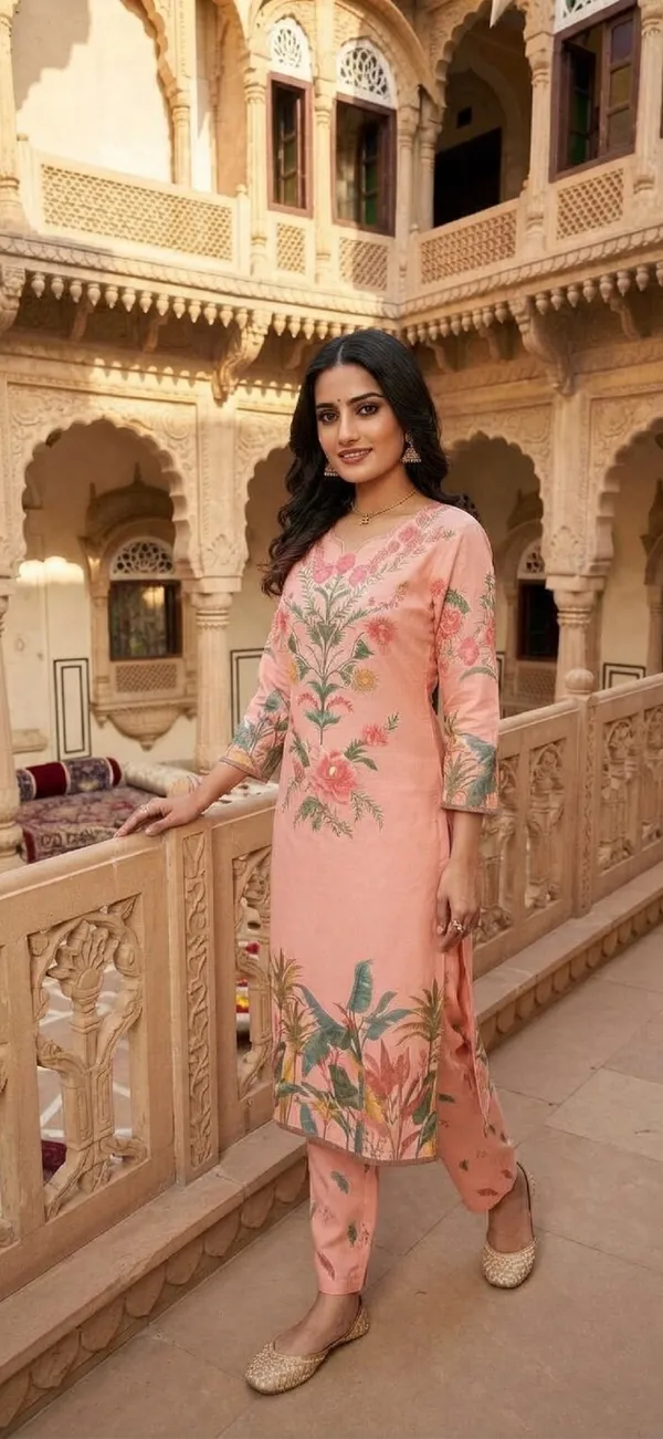 Women_Floral_Print_Cotton_Flex_Tunic_&_Trousers_Co-Ord_Set
