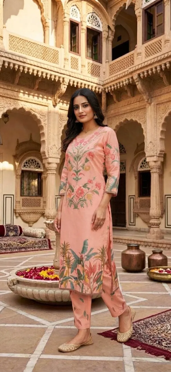 Women_Floral_Print_Cotton_Flex_Tunic_&_Trousers_Co-Ord_Set