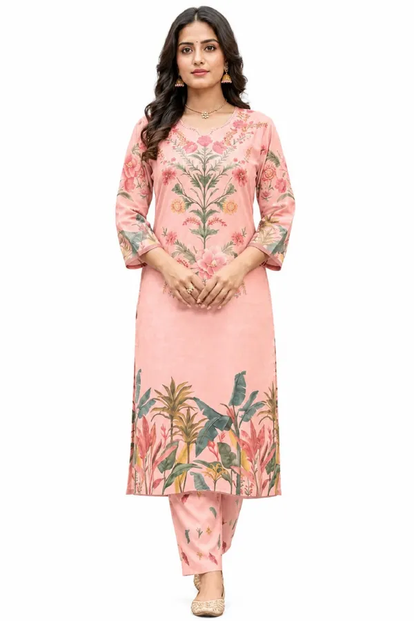 Women_Floral_Print_Cotton_Flex_Tunic_&_Trousers_Co-Ord_Set