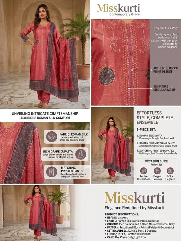 Women_Geometric_Printed_Roman_Silk_Kurta_Trouser_&_Dupatta_Set