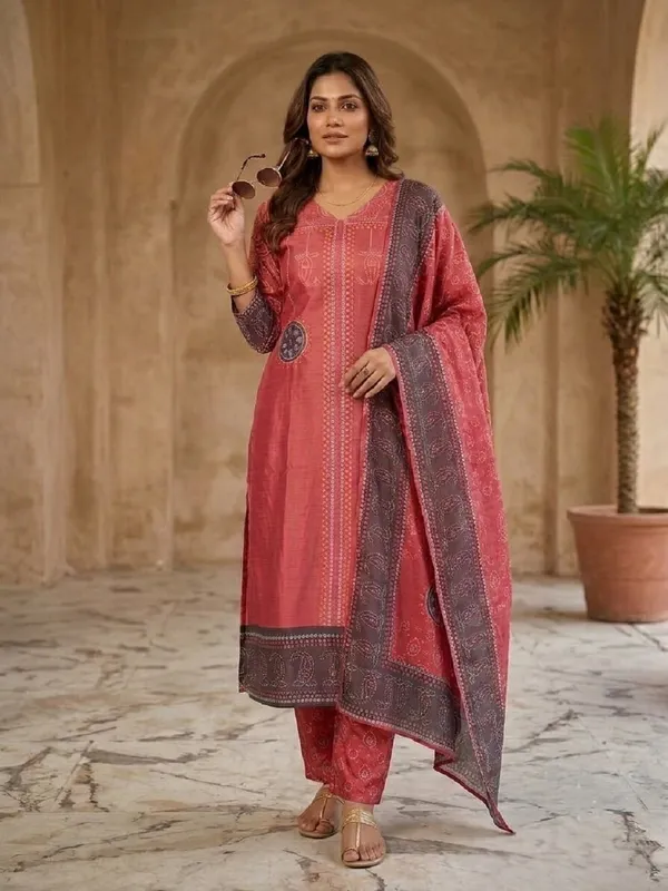 Women_Geometric_Printed_Roman_Silk_Kurta_Trouser_&_Dupatta_Set