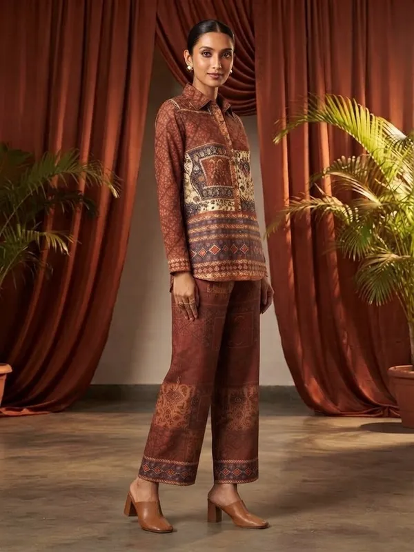 Women_Handloom_Linen_Slub_Printed_Shirt_&_Palazzos_Co-Ord_Set
