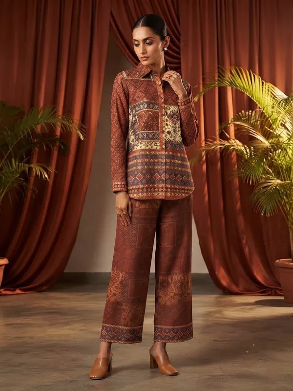 Women_Handloom_Linen_Slub_Printed_Shirt_&_Palazzos_Co-Ord_Set