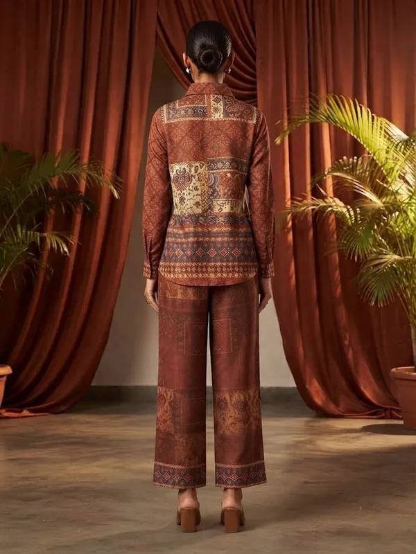 Women_Handloom_Linen_Slub_Printed_Shirt_&_Palazzos_Co-Ord_Set