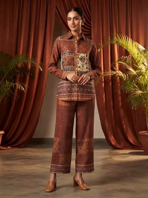 Women_Handloom_Linen_Slub_Printed_Shirt_&_Palazzos_Co-Ord_Set