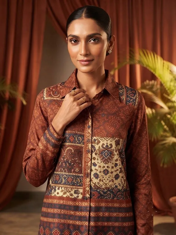 Women_Handloom_Linen_Slub_Printed_Shirt_&_Palazzos_Co-Ord_Set