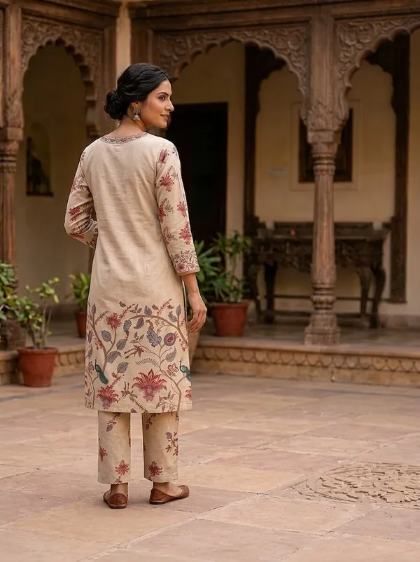 Women_Printed_Ethnic_Motifs_V-Neck_Kurta_with_Matching_Trousers