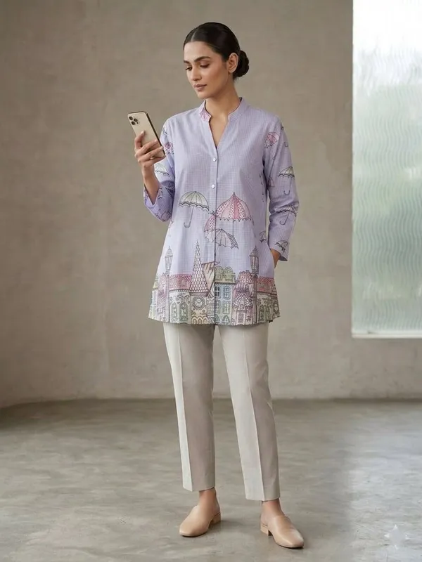Women_Printed_Kota_Doria_Mandarin_Collar_Straight_Tunic