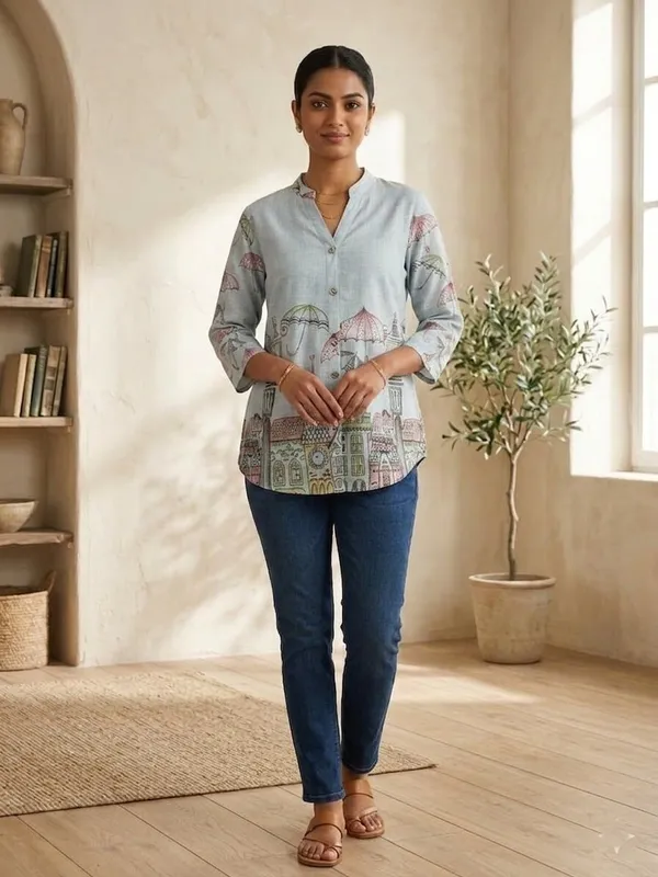 Women_Printed_Mandarin_Collar_Regular_Fit_Tunic