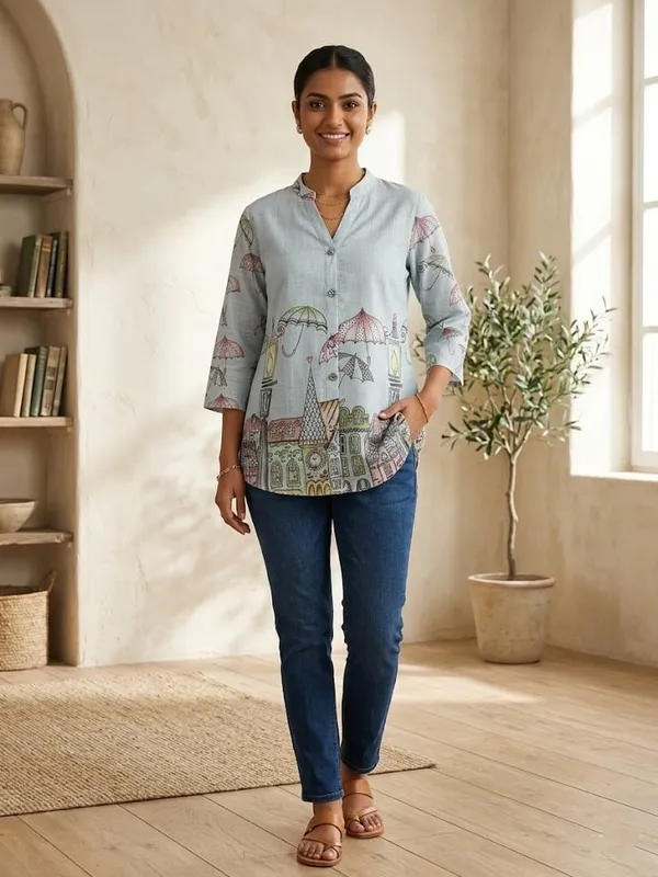 Women_Printed_Mandarin_Collar_Regular_Fit_Tunic