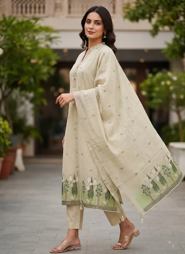 Women_Printed_Pure_Chanderi_Jacquard_Kurta_Set_with_Trousers_&_Dupatta