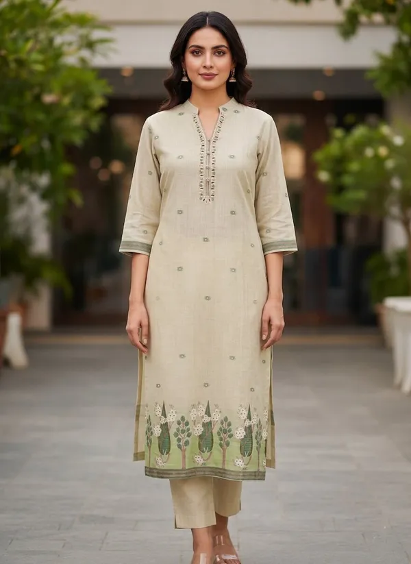 Women_Printed_Pure_Chanderi_Jacquard_Kurta_Set_with_Trousers_&_Dupatta