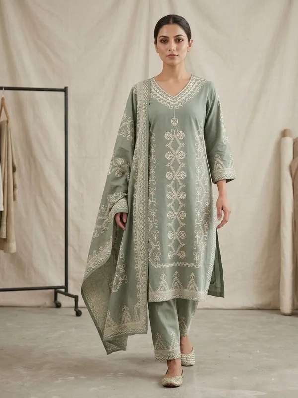 Women_Printed_Pure_Handloom_Flex_Kurta_with_Trousers_&_Dupatta_Set