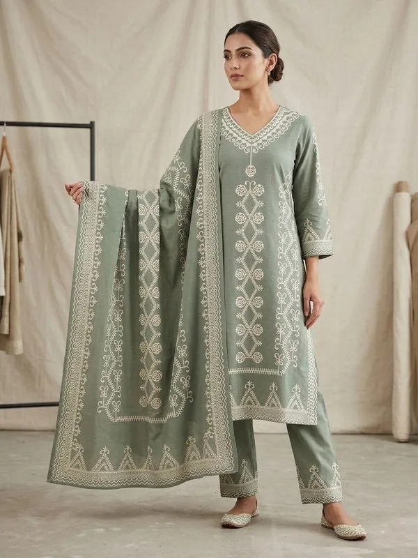 Women_Printed_Pure_Handloom_Flex_Kurta_with_Trousers_&_Dupatta_Set