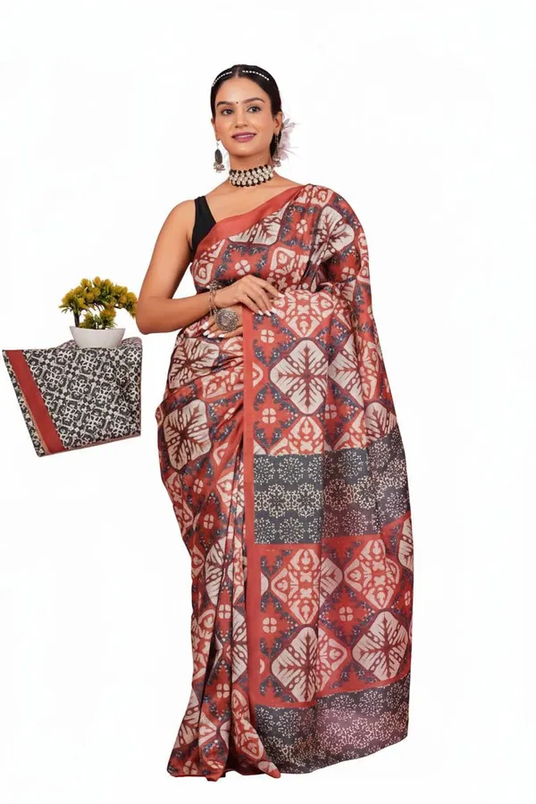 Women_Ajrakh_Printed_Silk_Designer_Saree_with_Blouse_Piece