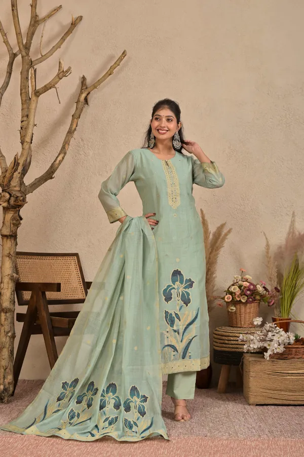 Women_Floral_Printed_Kurta_Set_with_Mirror_Hand_Work,_Palazzo_&_Dupatta