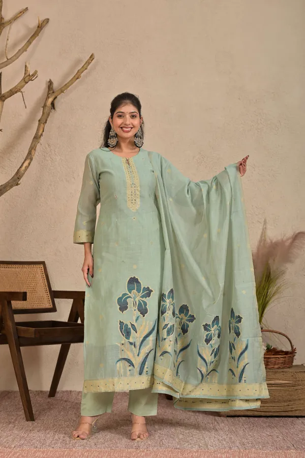 Women_Floral_Printed_Kurta_Set_with_Mirror_Hand_Work,_Palazzo_&_Dupatta