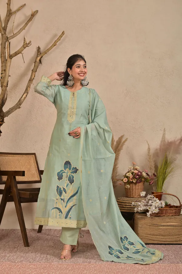 Women_Floral_Printed_Kurta_Set_with_Mirror_Hand_Work,_Palazzo_&_Dupatta
