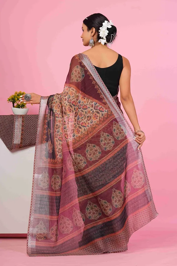 Women_Floral_Kantha_Print_Linen_Saree_with_Blouse_Piece