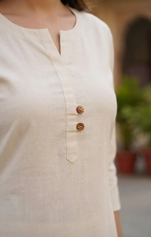 Women_Solid_Cotton_Long_Kurta_With_Matching_Trousers_Co-Ord_Set