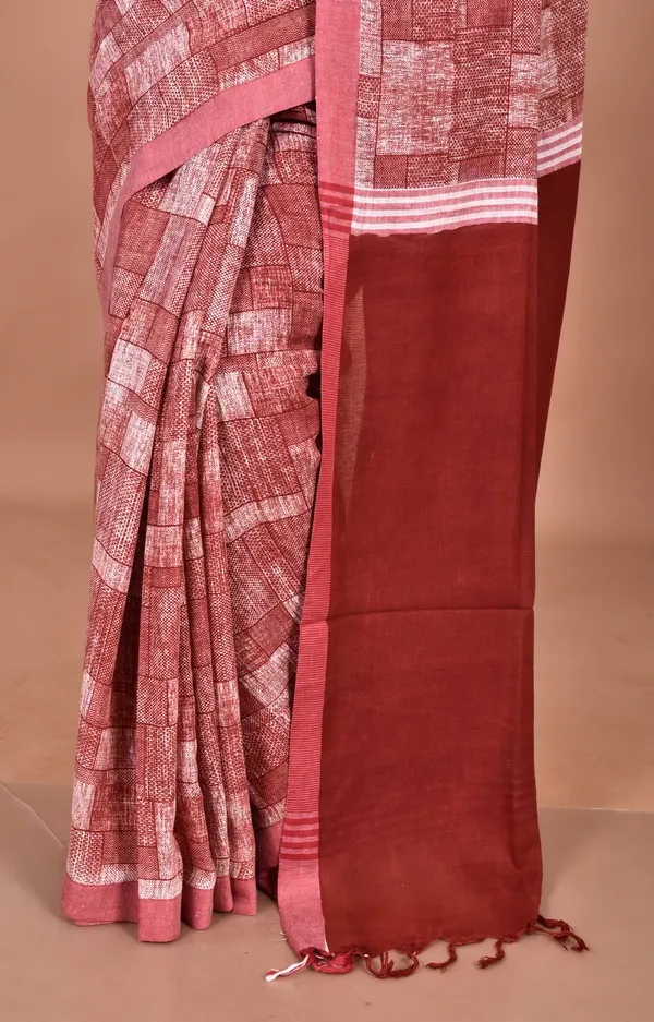 Red_Organic_Cotton_Saree_with_Hand_Screen_Print